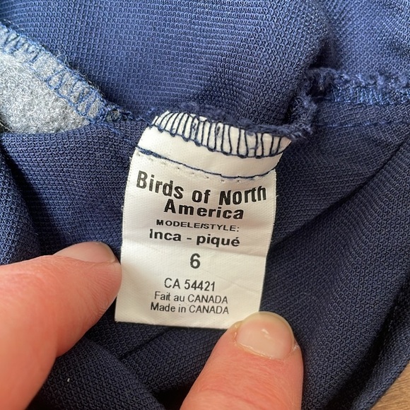 Birds Of North America Cropped Top Sleeveless Cut Out Blue Navy 6 - Picture 9 of 10